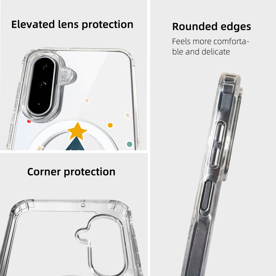 For Samsung Galaxy A15 4G / Galaxy A15 5G Case Clear Edge TPU + Acrylic Cover Magnetic Case - Minimalist Tree