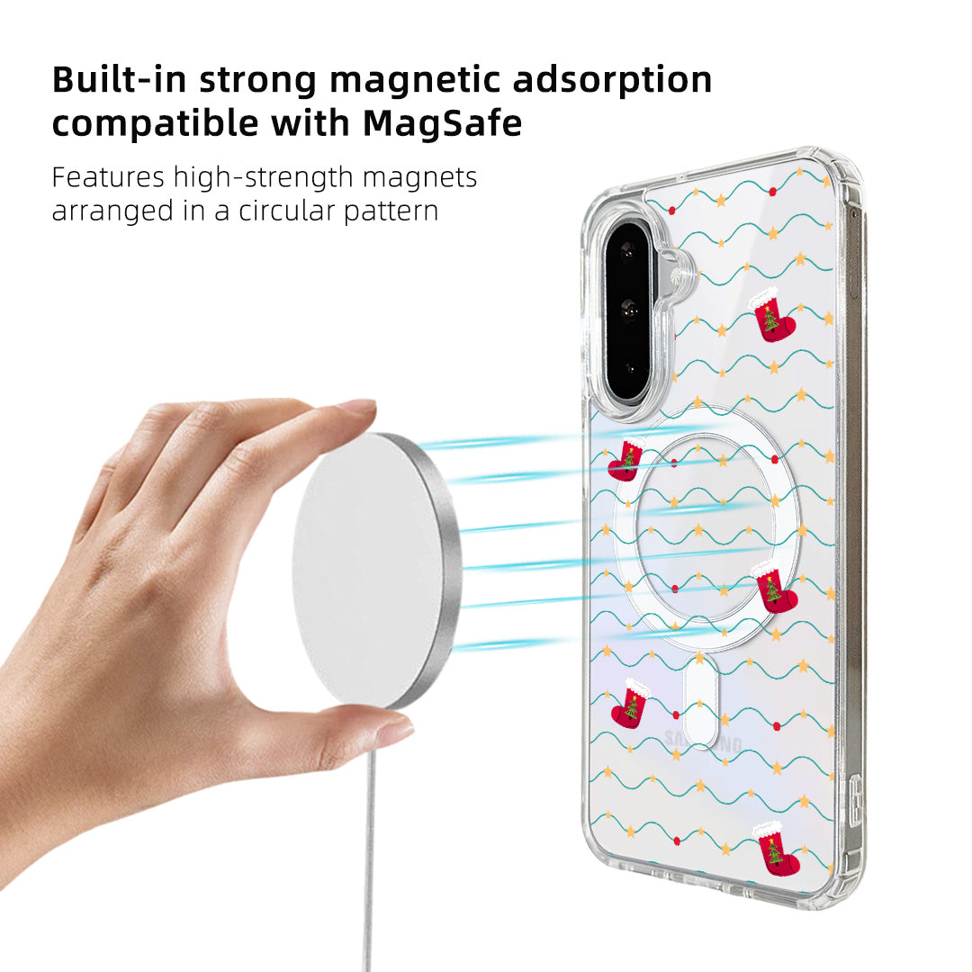 For Samsung Galaxy S25 Case Clear Edge TPU + Acrylic Cover Magnetic Case - Galaxy Stocking