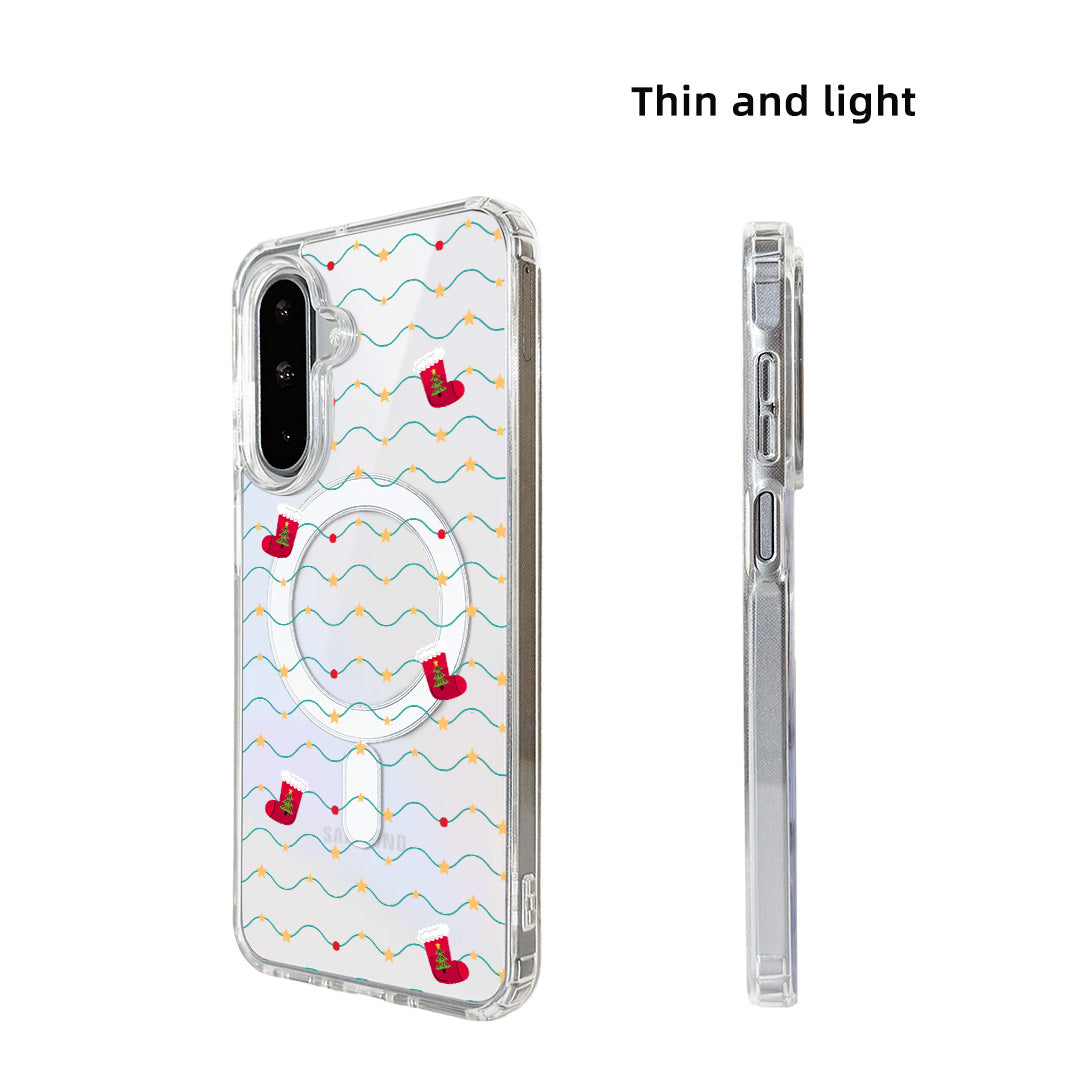 For Samsung Galaxy S25 Case Clear Edge TPU + Acrylic Cover Magnetic Case - Galaxy Stocking