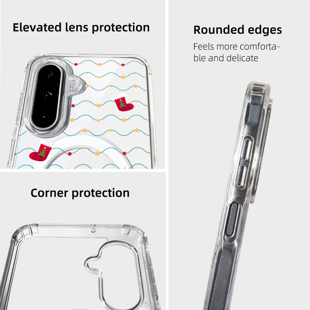 For Samsung Galaxy S25 Case Clear Edge TPU + Acrylic Cover Magnetic Case - Galaxy Stocking