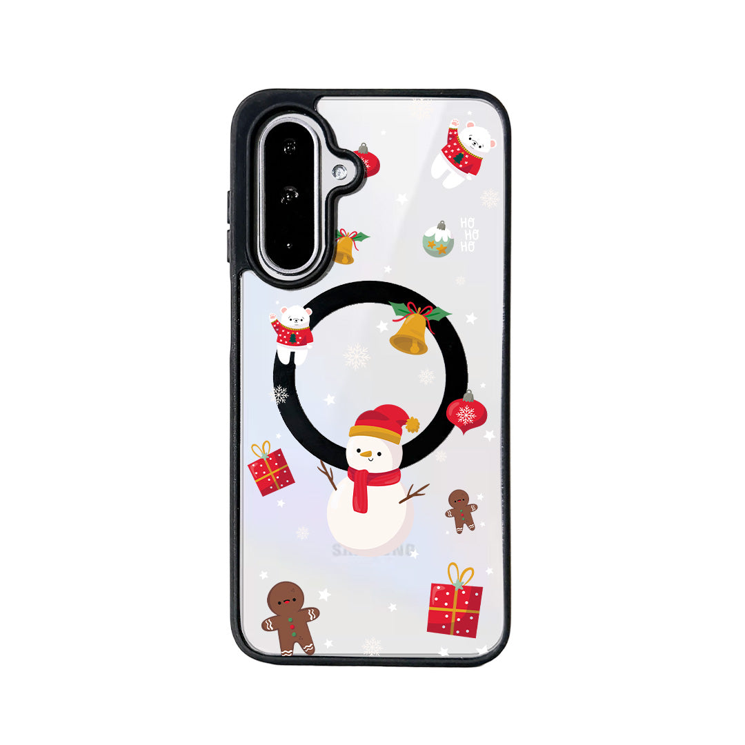 For Samsung Galaxy A16 4G / Galaxy A16 5G Magnetic Case TPU + Acrylic Cover Magnetic Case - Snowy Fun