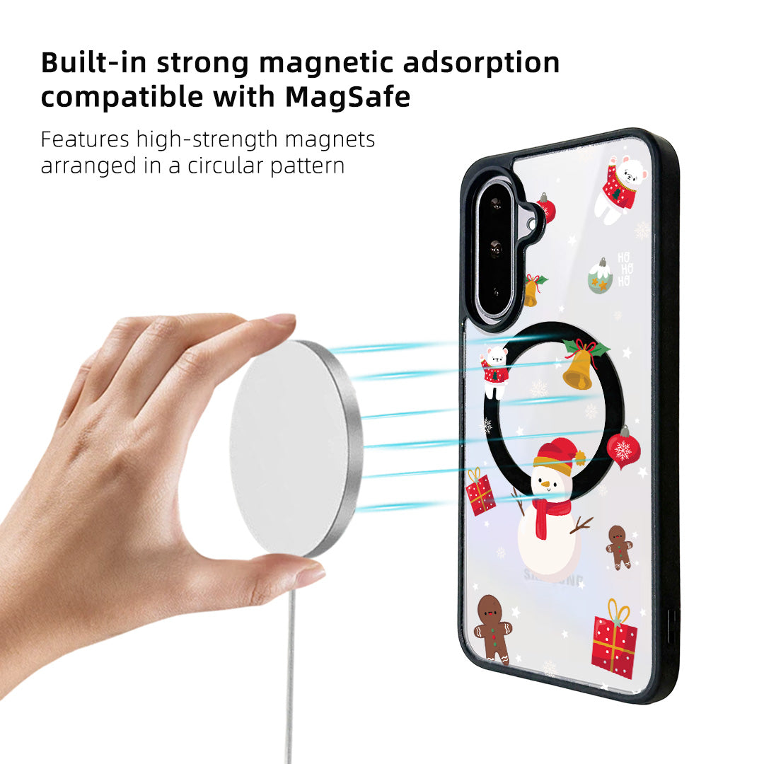 For Samsung Galaxy A16 4G / Galaxy A16 5G Magnetic Case TPU + Acrylic Cover Magnetic Case - Snowy Fun