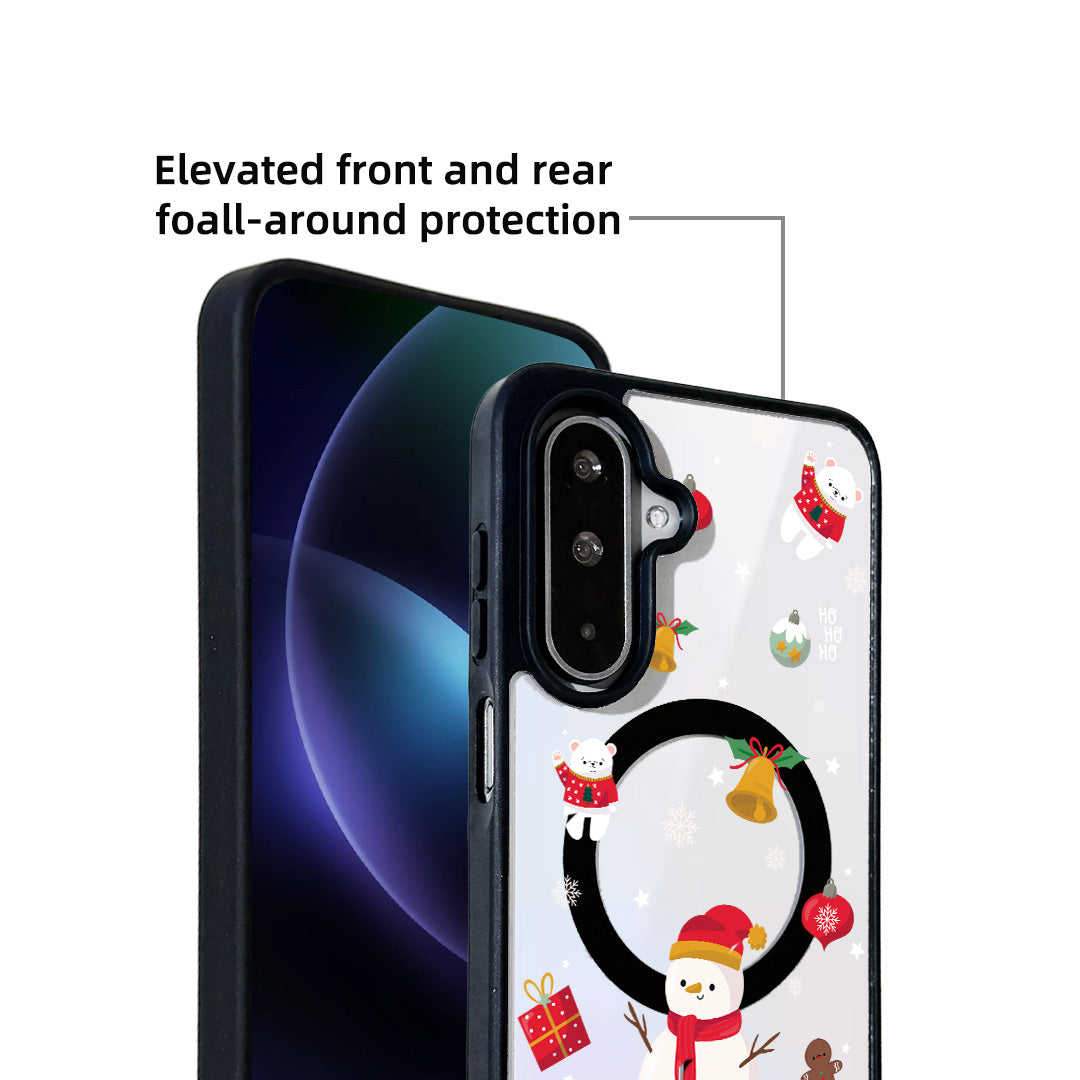 For Samsung Galaxy A16 4G / Galaxy A16 5G Magnetic Case TPU + Acrylic Cover Magnetic Case - Snowy Fun