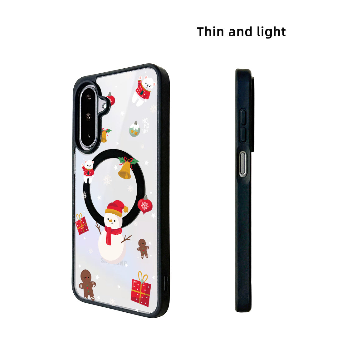 For Samsung Galaxy A16 4G / Galaxy A16 5G Magnetic Case TPU + Acrylic Cover Magnetic Case - Snowy Fun