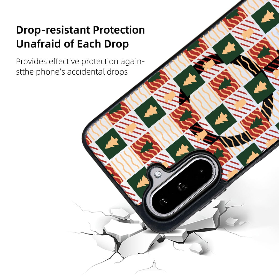 For Samsung Galaxy A56 5G / Galaxy A36 5G Magnetic Case TPU + Acrylic Cover Magnetic Case - Plaid Tree