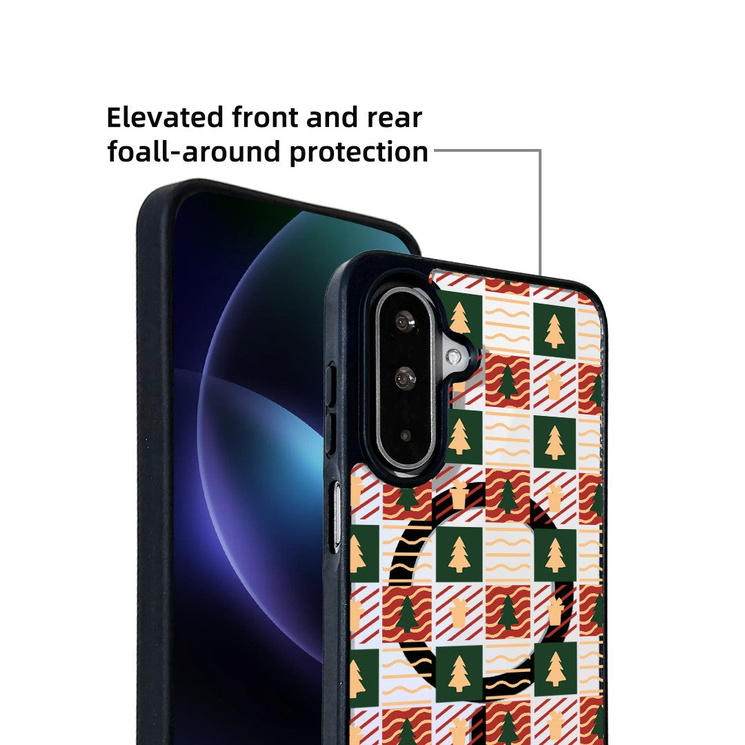 For Samsung Galaxy A56 5G / Galaxy A36 5G Magnetic Case TPU + Acrylic Cover Magnetic Case - Plaid Tree