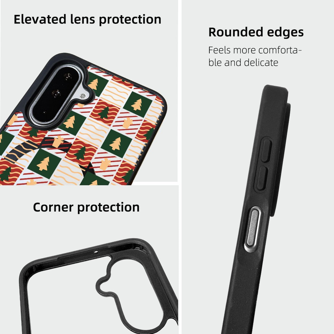 For Samsung Galaxy A56 5G / Galaxy A36 5G Magnetic Case TPU + Acrylic Cover Magnetic Case - Plaid Tree