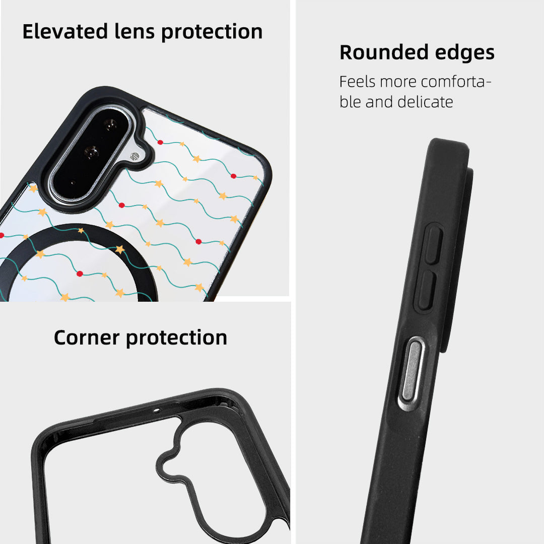 For Samsung Galaxy A56 5G / Galaxy A36 5G Magnetic Case TPU + Acrylic Cover Magnetic Case - Galaxy Sparkles