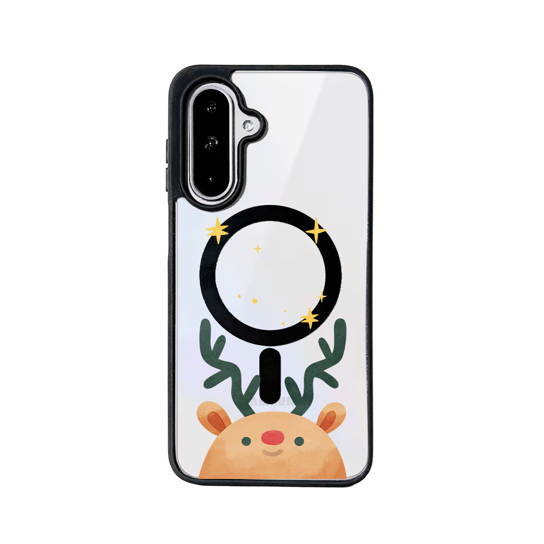 For Samsung Galaxy A15 4G / Galaxy A15 5G Magnetic Case TPU + Acrylic Cover Magnetic Case - Deer Head