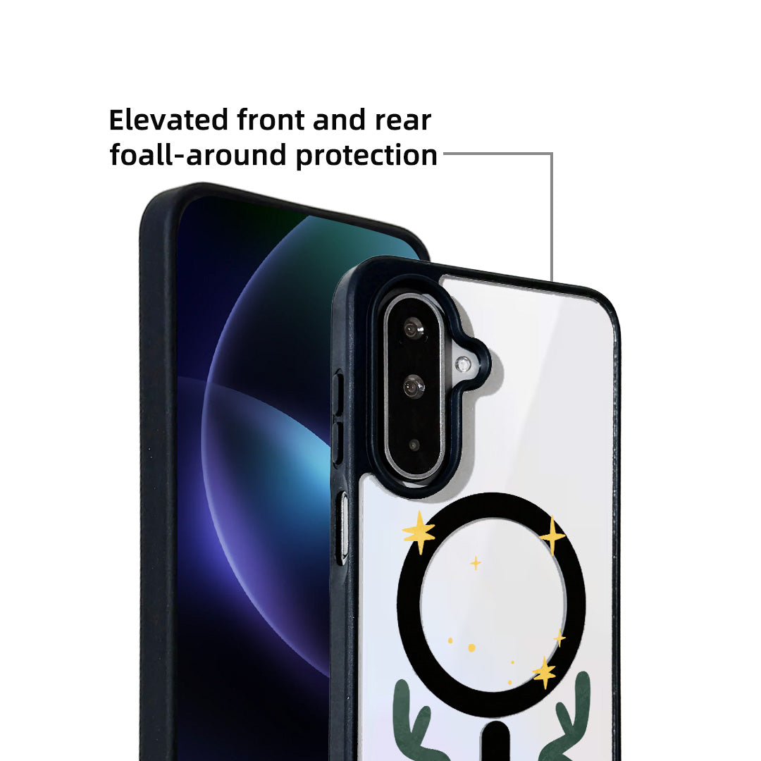 For Samsung Galaxy A15 4G / Galaxy A15 5G Magnetic Case TPU + Acrylic Cover Magnetic Case - Deer Head