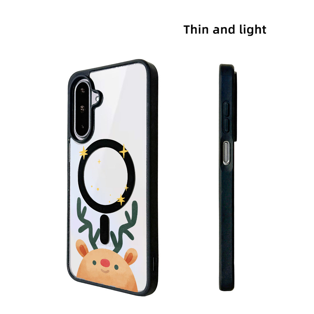For Samsung Galaxy A15 4G / Galaxy A15 5G Magnetic Case TPU + Acrylic Cover Magnetic Case - Deer Head