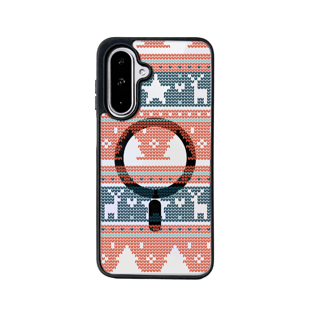 For Samsung Galaxy A55 5G / Galaxy A35 5G Magnetic Case TPU + Acrylic Cover - Knitted Pattern