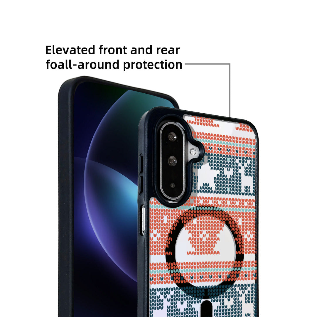 For Samsung Galaxy A55 5G / Galaxy A35 5G Magnetic Case TPU + Acrylic Cover - Knitted Pattern
