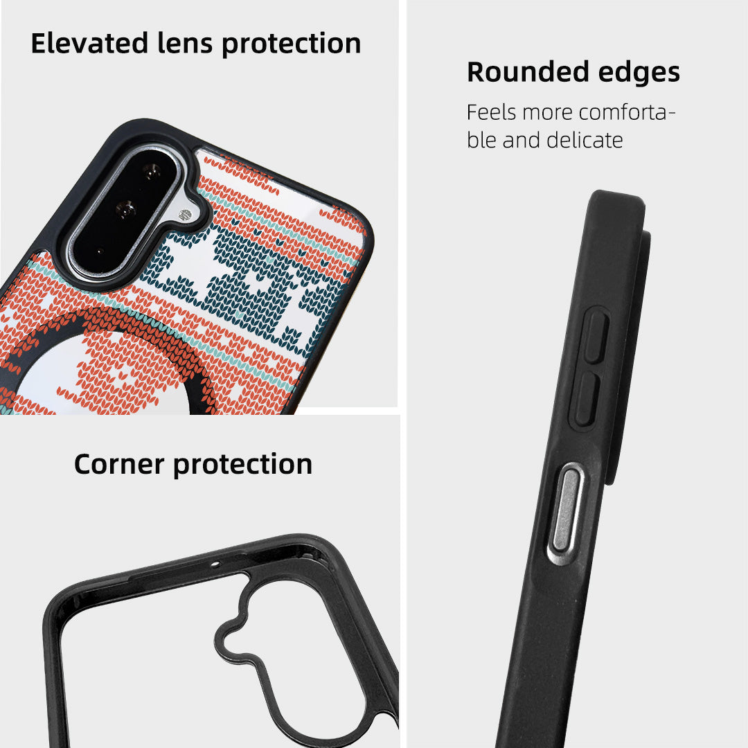 For Samsung Galaxy A55 5G / Galaxy A35 5G Magnetic Case TPU + Acrylic Cover - Knitted Pattern