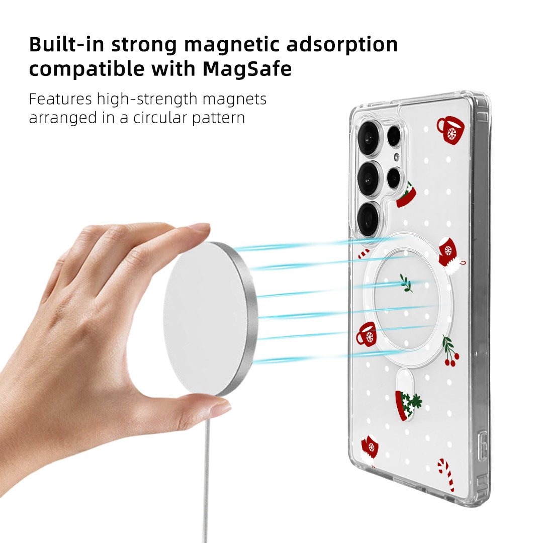 For Samsung Galaxy S25 Ultra Magnetic Case Clear Edge TPU + Acrylic Cover - Season