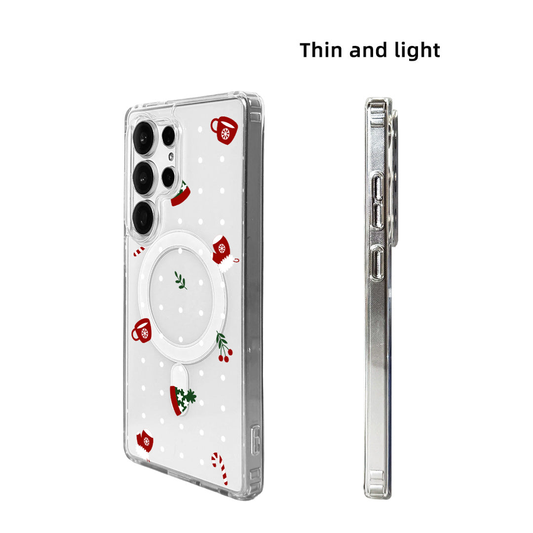 For Samsung Galaxy S25 Ultra Magnetic Case Clear Edge TPU + Acrylic Cover - Season