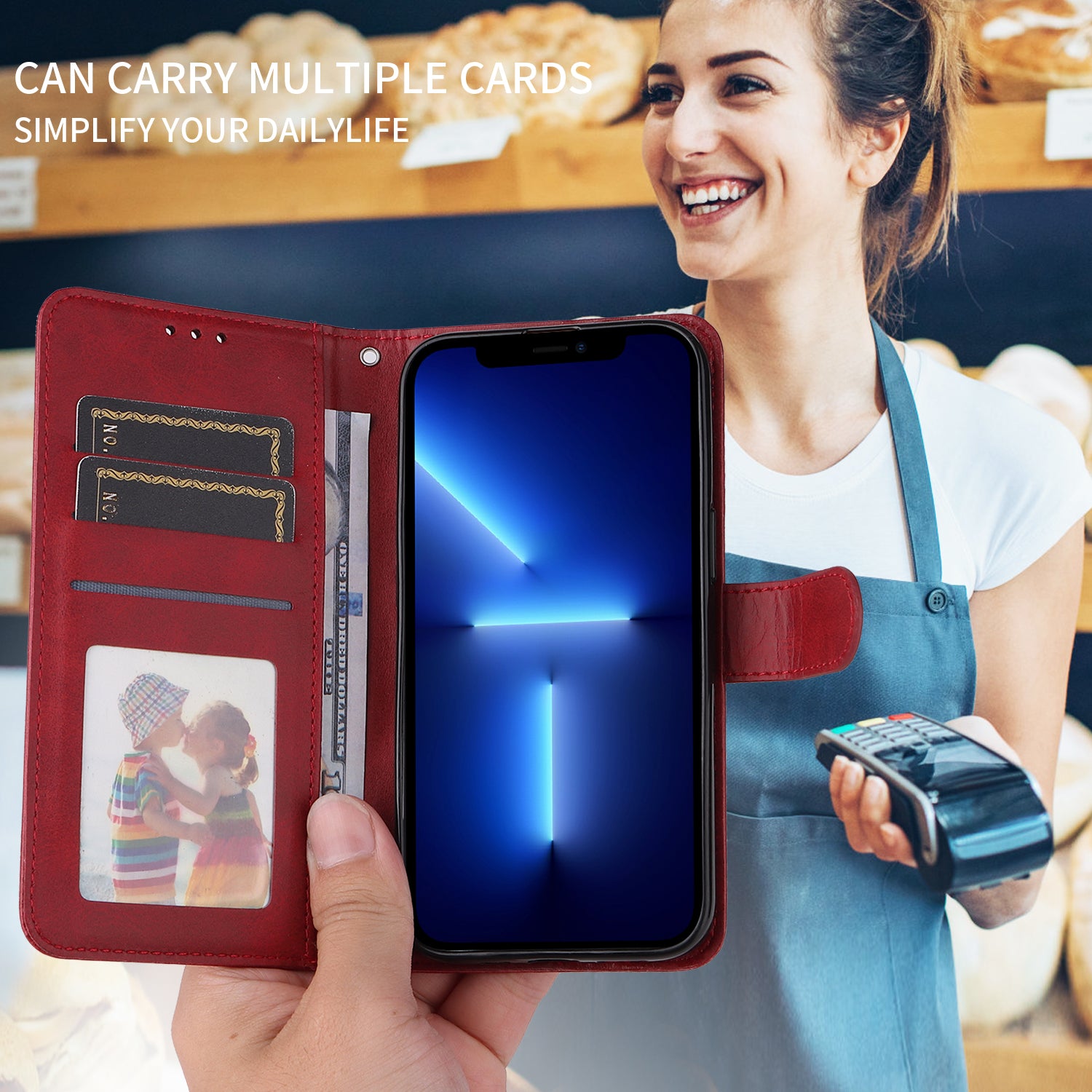 For OnePlus 15R 5G / Ace 6T 5G / Ace 6 5G Case Wallet PU Leather Folio Flip Phone Cover - Red