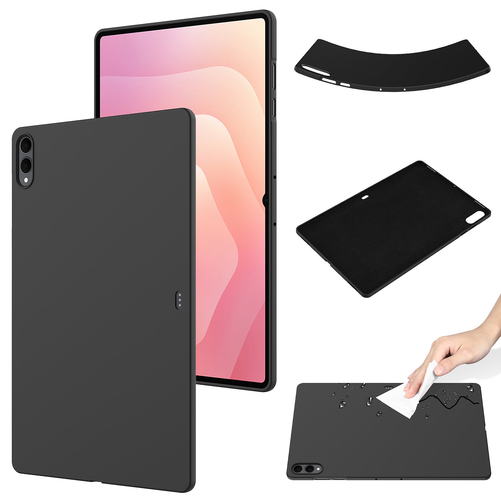 For Samsung Galaxy Tab S11 Ultra Case Liquid Silicone Protective surface Tablet Cover - Black