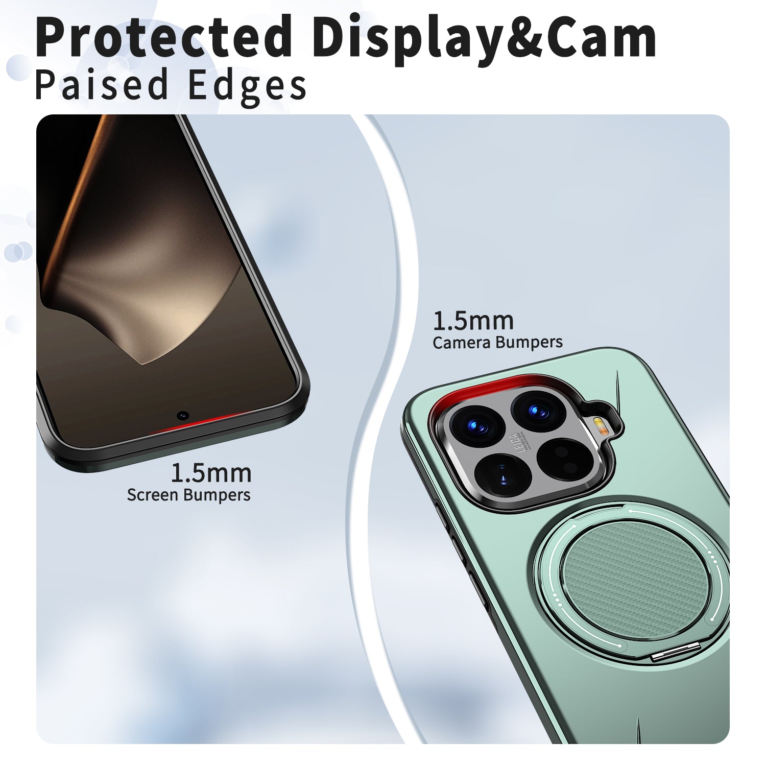 For Xiaomi 15T Pro Magnetic Case Rotating Kickstand TPU + PC Phone Cover - Blue - Green