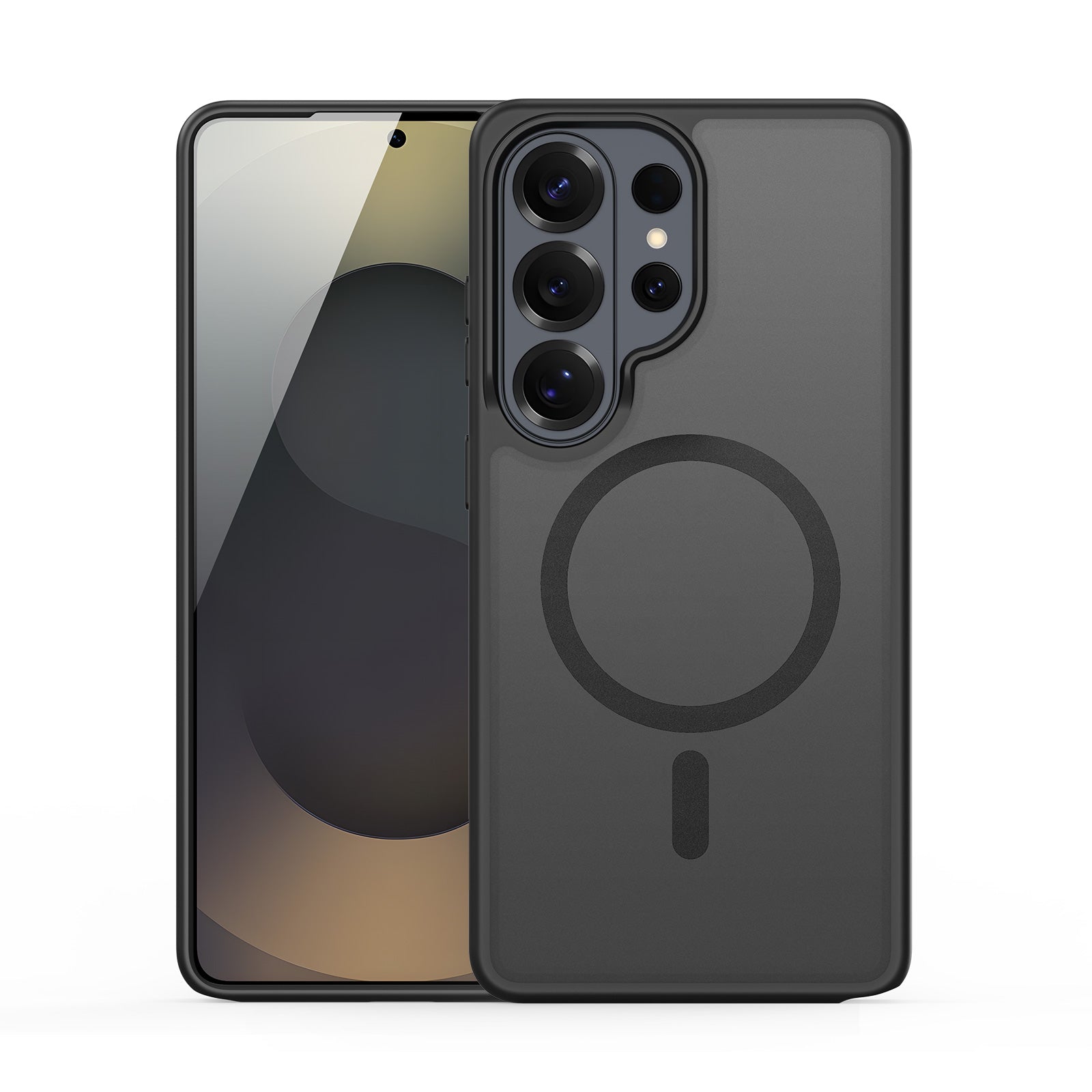 For Samsung Galaxy S26 Ultra Magnetic Case PC+TPU Phone Cover - Black