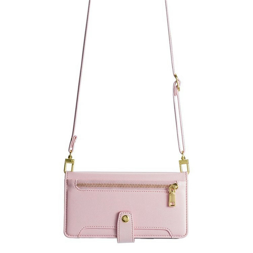 For Xiaomi Poco F8 Ultra / Redmi K90 Pro Max 5G Leather Case Zipper Pocket Wallet Phone Cover with 2 Straps - Pink