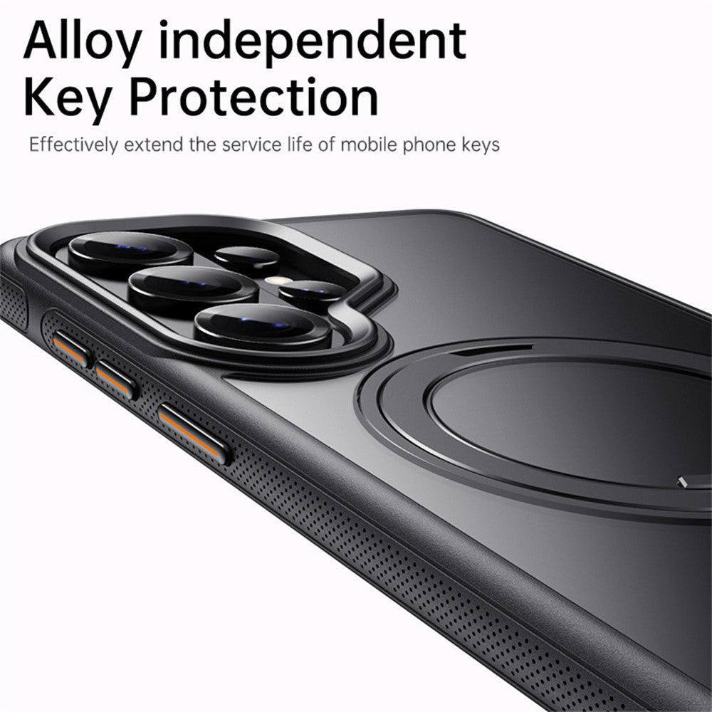 For Samsung Galaxy S26 Ultra Magnetic Case Kickstand TPU PC Phone Back Cover - Black