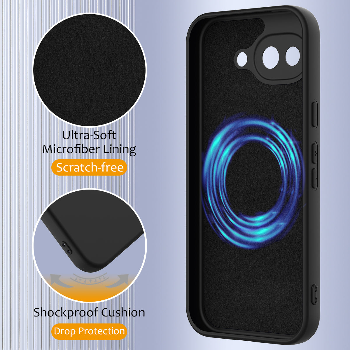 For Google Pixel 10a Magnetic Case Liquid Silicone Phone Cover - Black