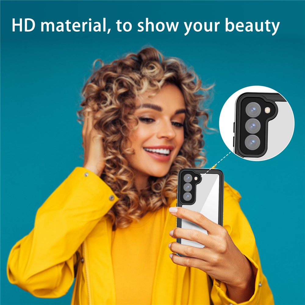 Case for Samsung Galaxy S23 , IP68 Certified Clear Phone Cover with Screen Protector [Fingerprint Unlock]