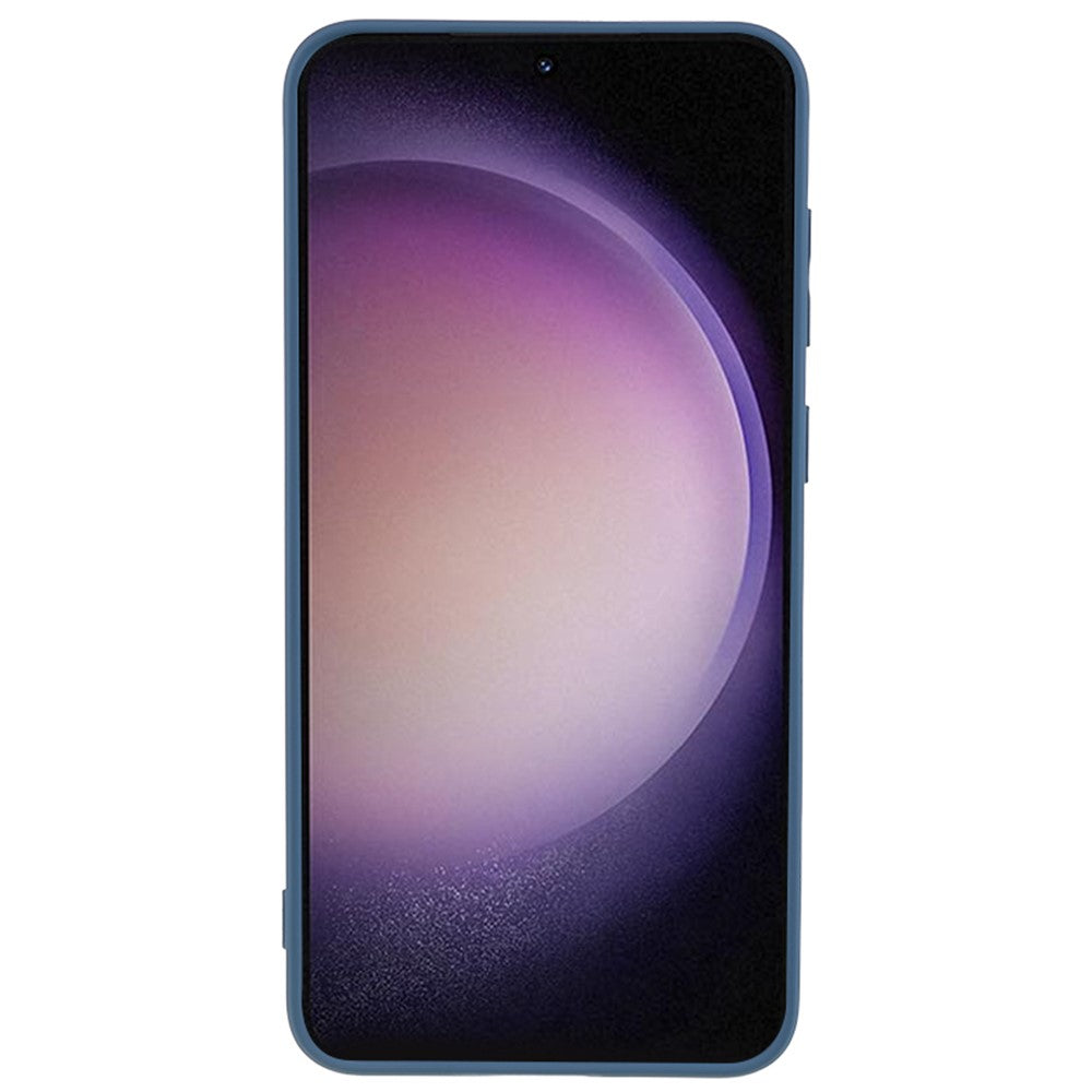 For Samsung Galaxy S23 TPU Camera Protection Phone Case Soft Fiber Lining Rubberized Back Cover - Sapphire