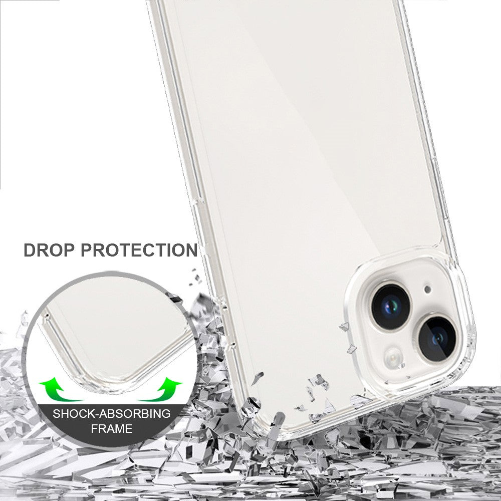 For iPhone 15 HD Clear Design Acrylic+TPU Hybrid Phone Case Cover Protective surface Smartphone Shell