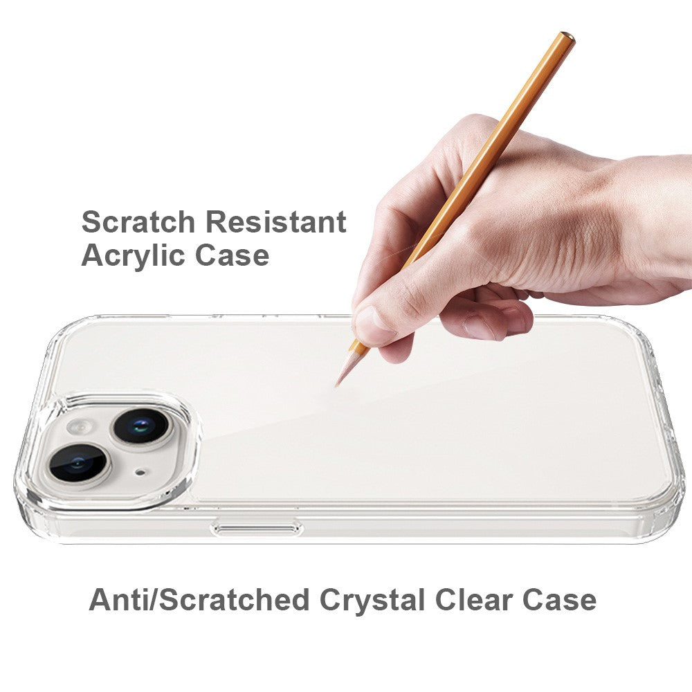 For iPhone 15 HD Clear Design Acrylic+TPU Hybrid Phone Case Cover Protective surface Smartphone Shell