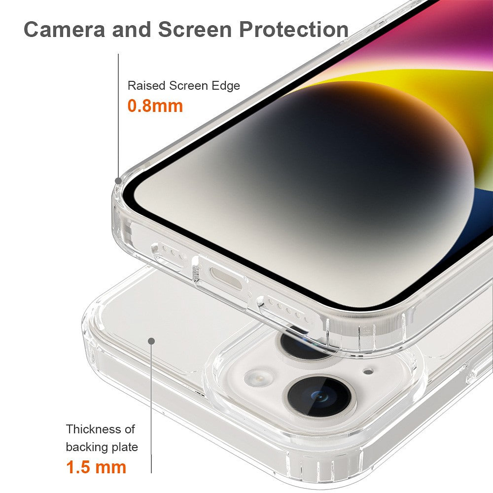 For iPhone 15 HD Clear Design Acrylic+TPU Hybrid Phone Case Cover Protective surface Smartphone Shell