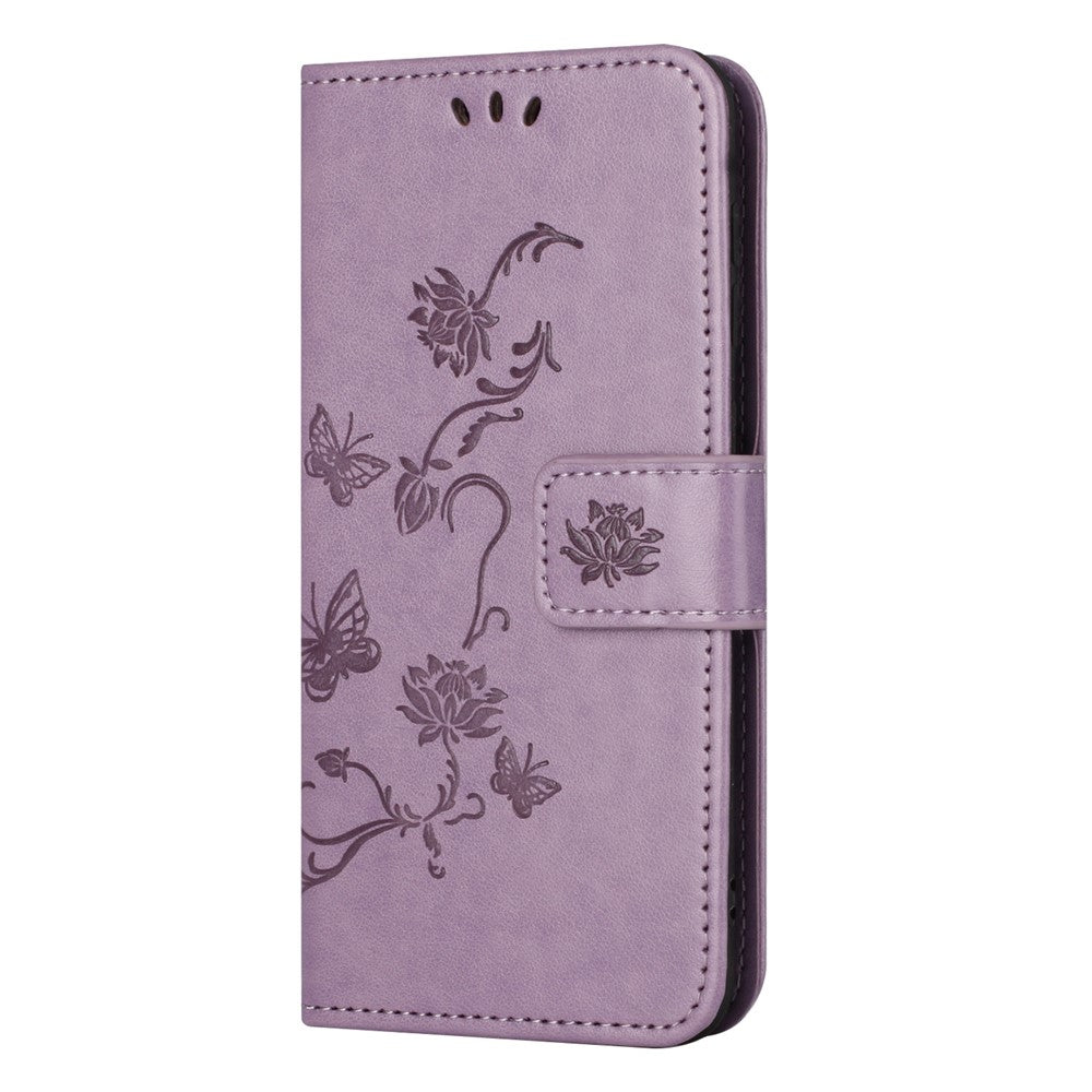 For Samsung Galaxy S25 / S24 Case Imprinted PU Leather Drop Resistant Cell Phone Cover - Purple