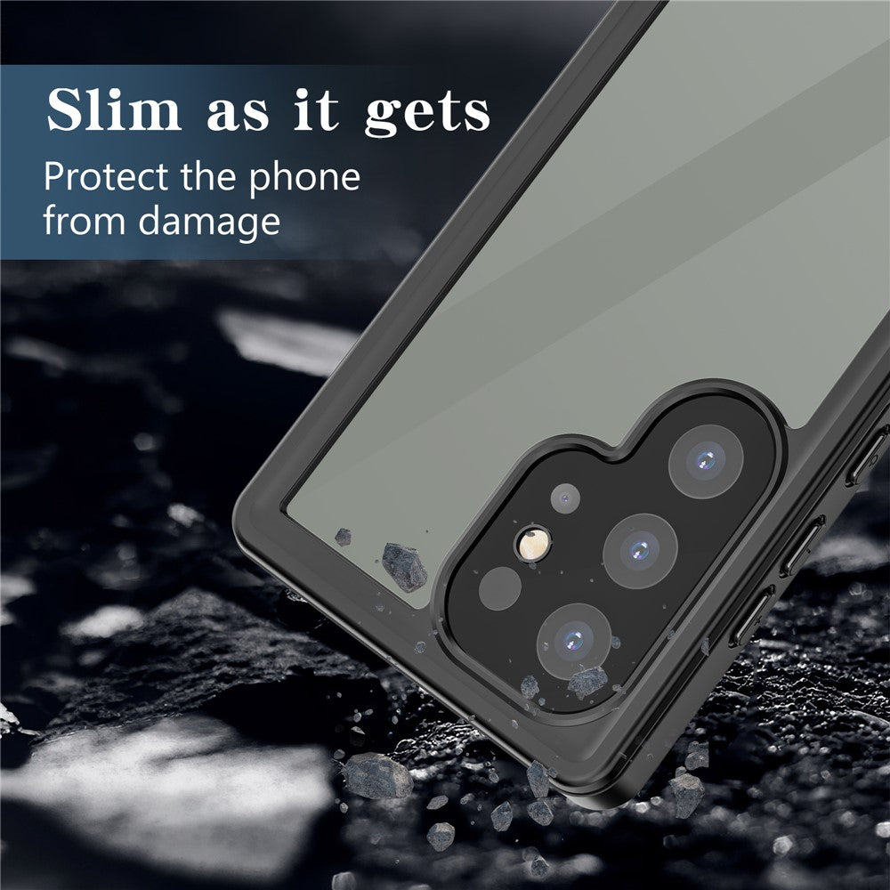 for Samsung Galaxy S24 Ultra IP68 Case Clear Back Panel Underwater Diving Cover