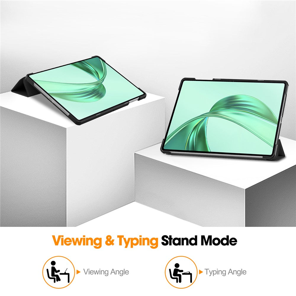 For Honor Pad X8a Case Leather Stand Tablet Cover - Black