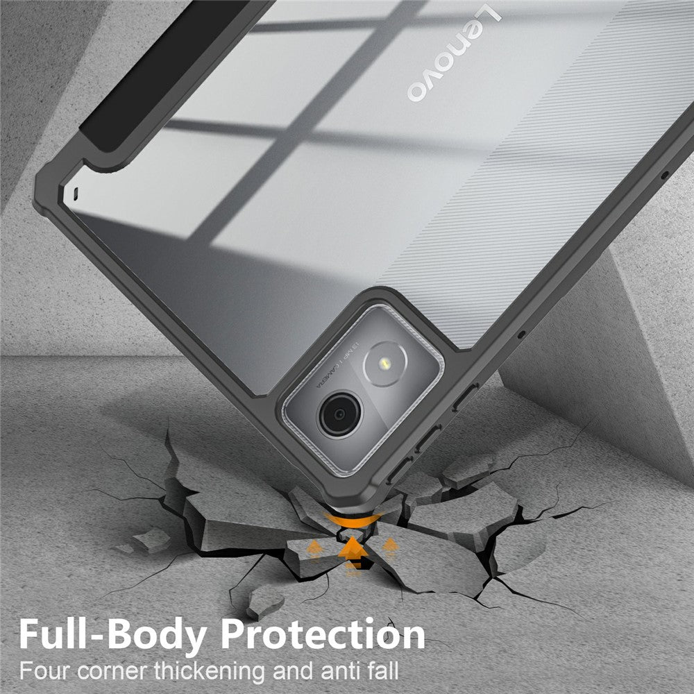 For Lenovo Tab K11 Plus TB230XC Case Auto Sleep / Wake PU Leather Flip Tablet Cover Triple-Fold Stand - Black