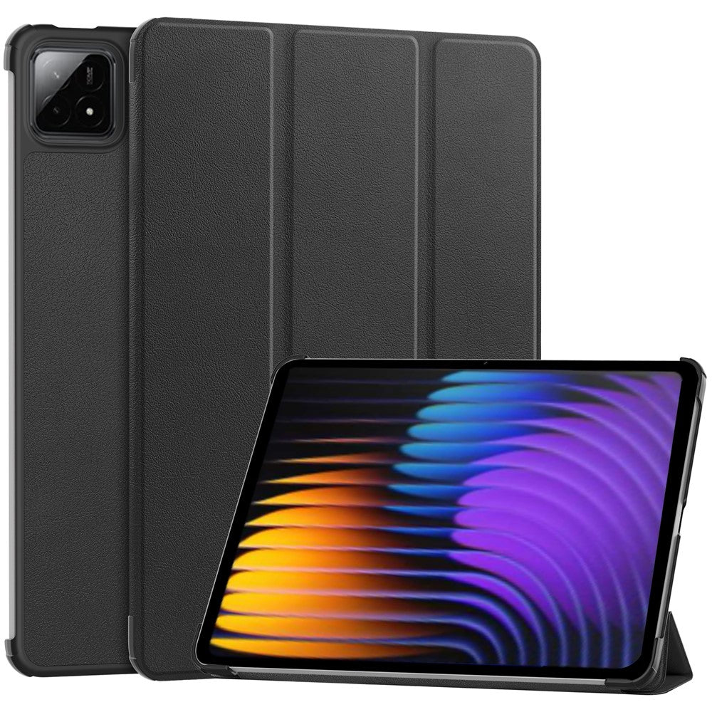 For Xiaomi Pad 8 Pro / Pad 8 / Pad 7 Pro / Pad 7 Case Leather Stand Tablet Cover - Black