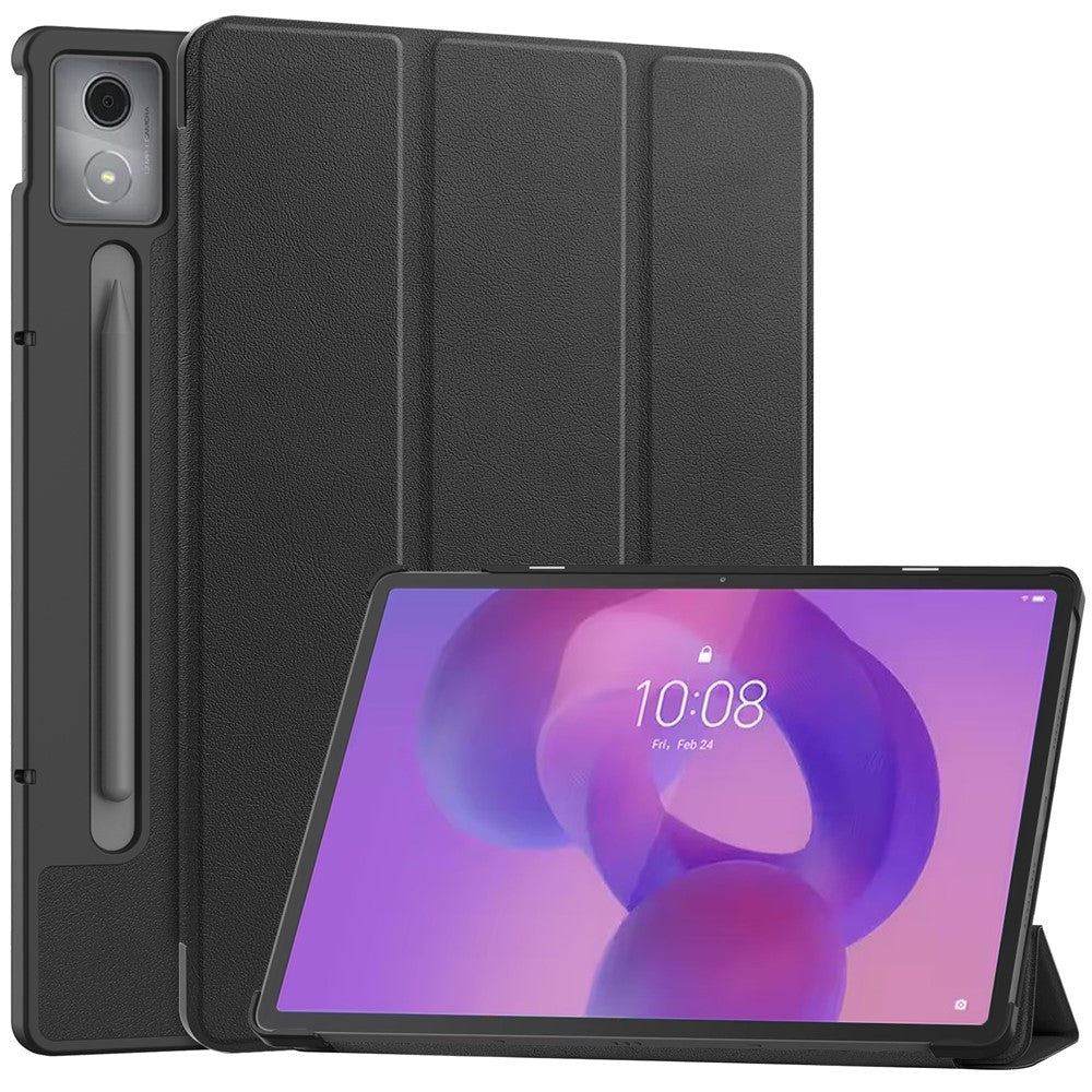 For Lenovo Idea Tab Pro Case Leather Stand Tablet Cover - Black