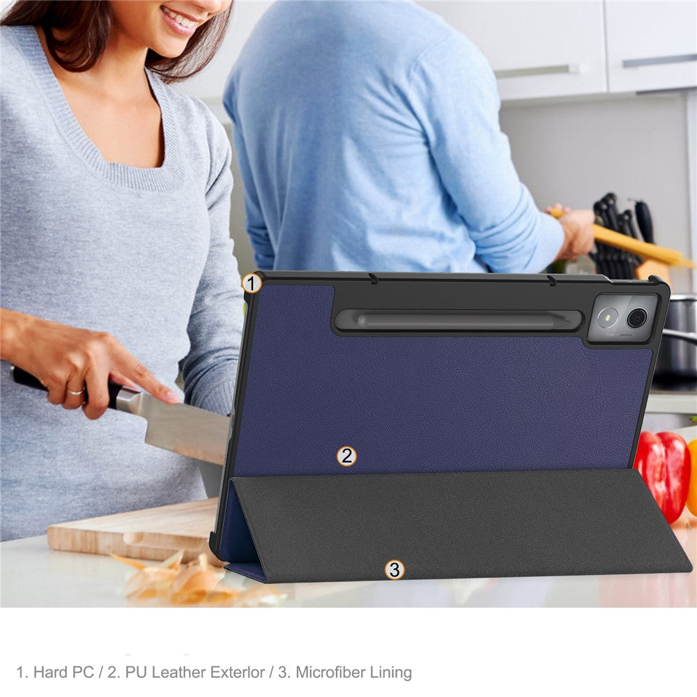 For Lenovo Idea Tab Pro Case Leather Stand Tablet Cover - Dark Blue