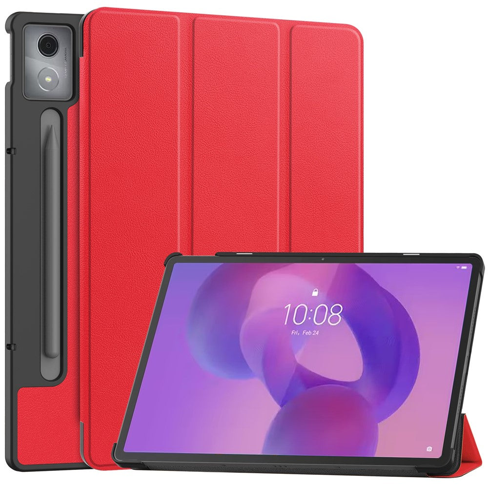 For Lenovo Idea Tab Pro Case Leather Stand Tablet Cover - Red