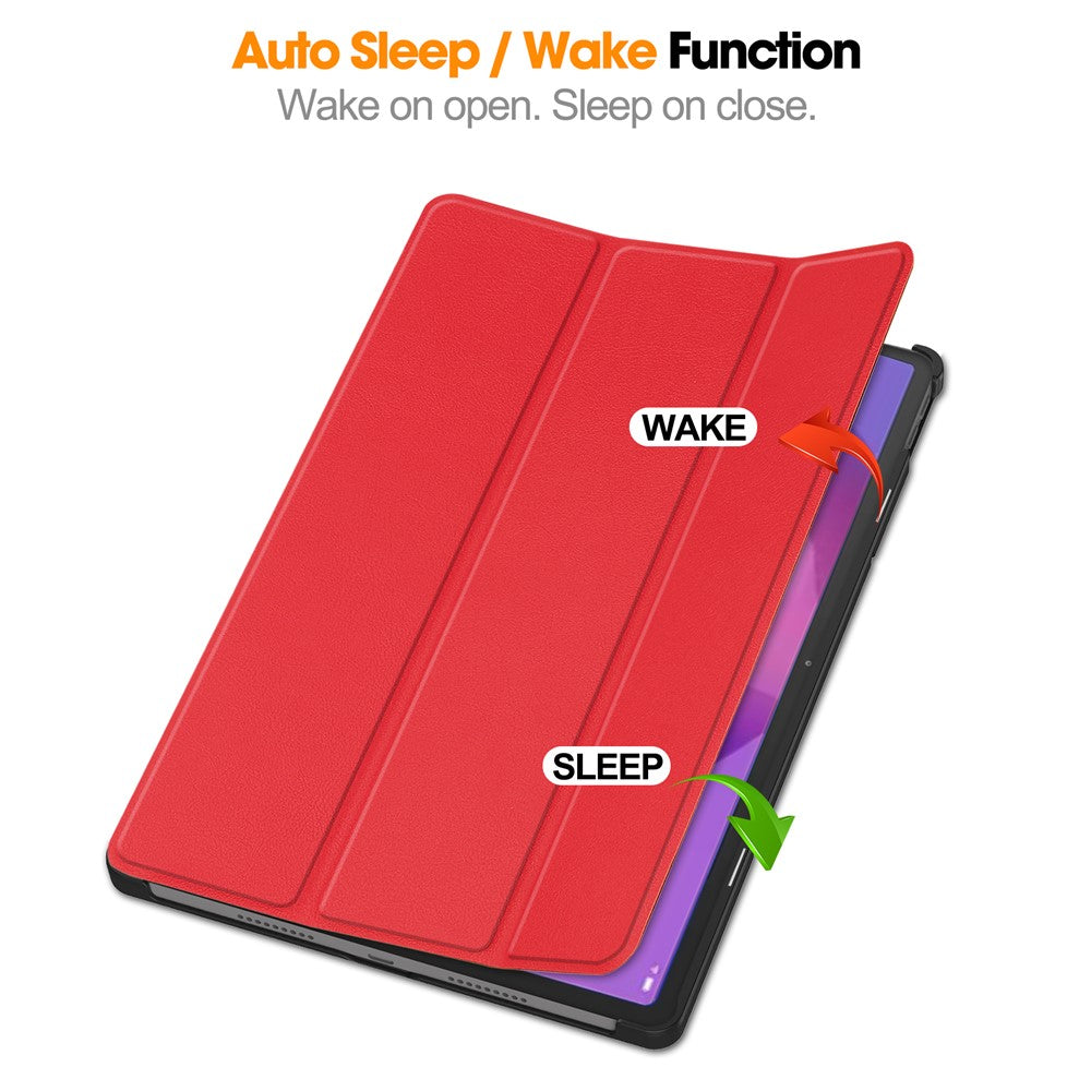 For Lenovo Idea Tab Pro Case Leather Stand Tablet Cover - Red