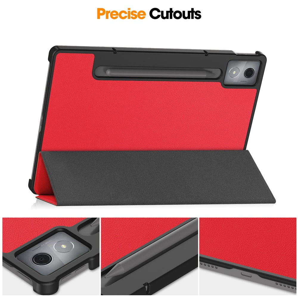 For Lenovo Idea Tab Pro Case Leather Stand Tablet Cover - Red