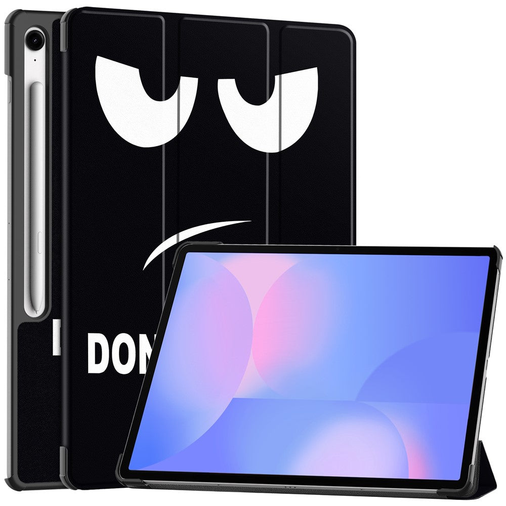 For Samsung Galaxy Tab S10 FE+ Case Pattern Print Leather Stand Tablet Cover - Don't Touch Me