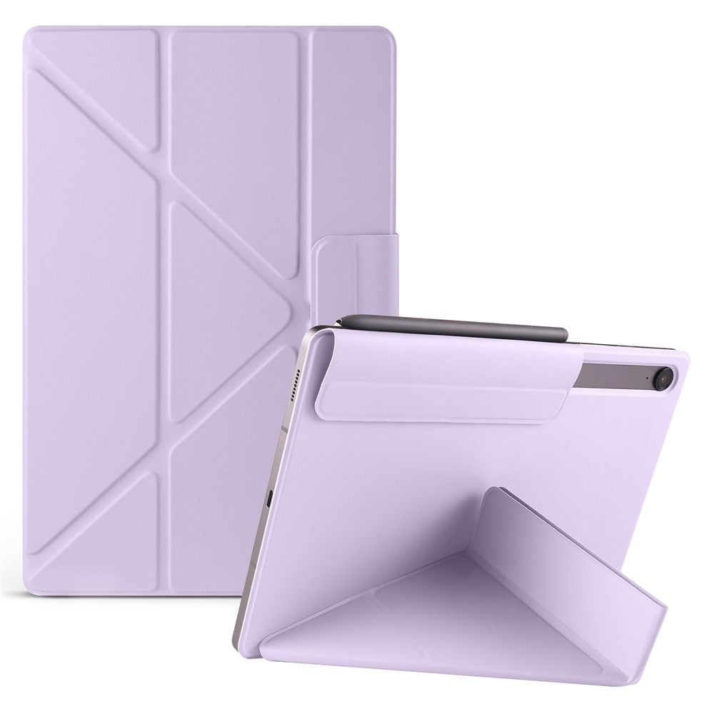 Magnetic Tablet Case For Samsung Galaxy Tab S11 / S10 Lite / S10 FE / S9 FE / S9 PC + PU Leather Origami Stand Cover - Purple
