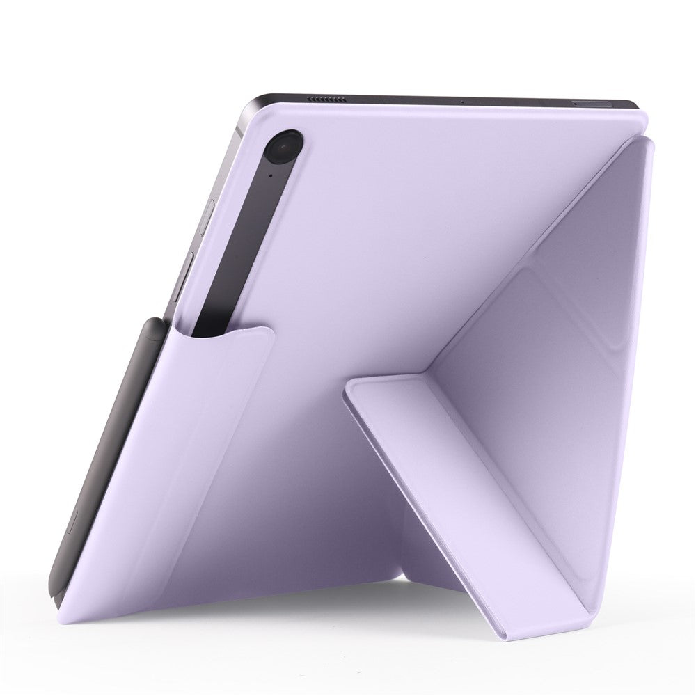 Magnetic Tablet Case For Samsung Galaxy Tab S11 / S10 Lite / S10 FE / S9 FE / S9 PC + PU Leather Origami Stand Cover - Purple
