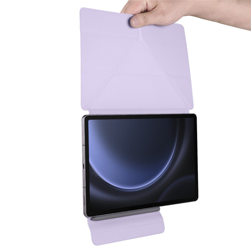 Magnetic Tablet Case For Samsung Galaxy Tab S11 / S10 Lite / S10 FE / S9 FE / S9 PC + PU Leather Origami Stand Cover - Purple