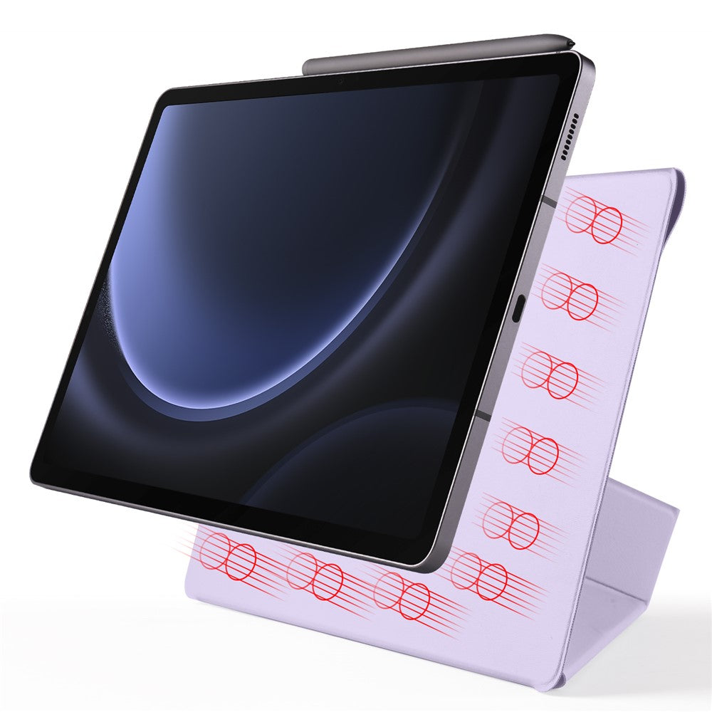 Magnetic Tablet Case For Samsung Galaxy Tab S11 / S10 Lite / S10 FE / S9 FE / S9 PC + PU Leather Origami Stand Cover - Purple