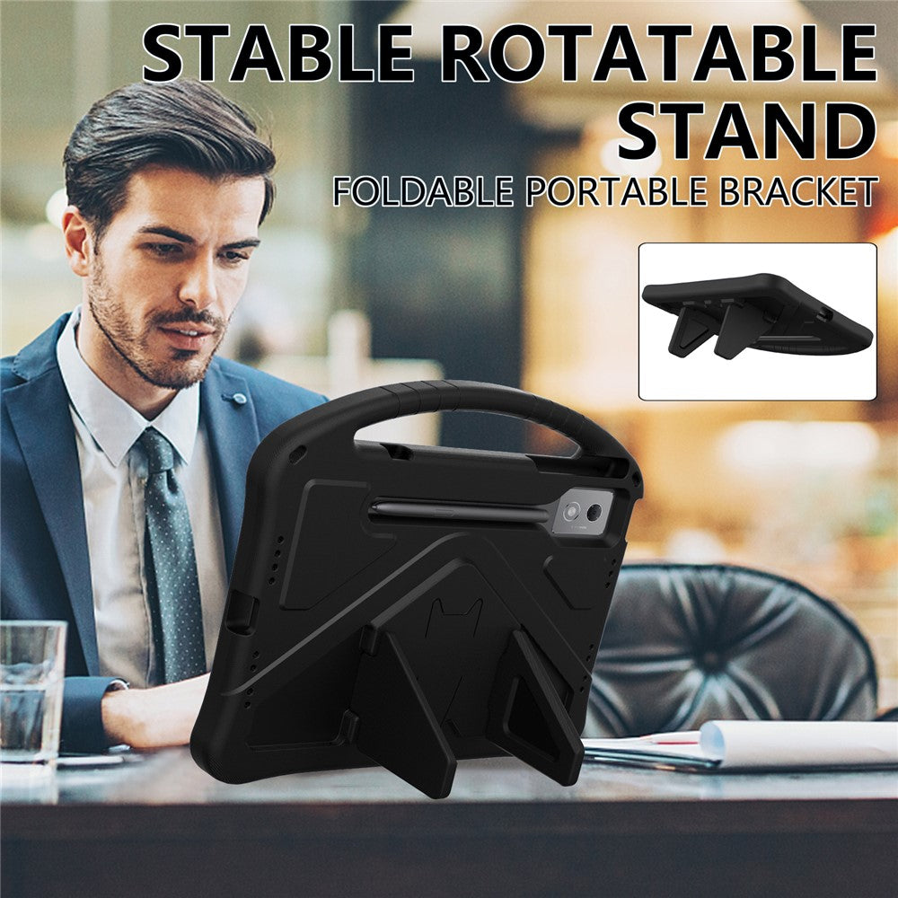 For Lenovo Idea Tab Pro (TB-373FU) Case EVA Tablet Cover with Handle Kickstand Children Friendly - Black