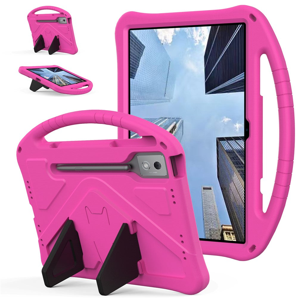 For Lenovo Idea Tab Pro (TB-373FU) Case EVA Tablet Cover with Handle Kickstand Children Friendly - Rose