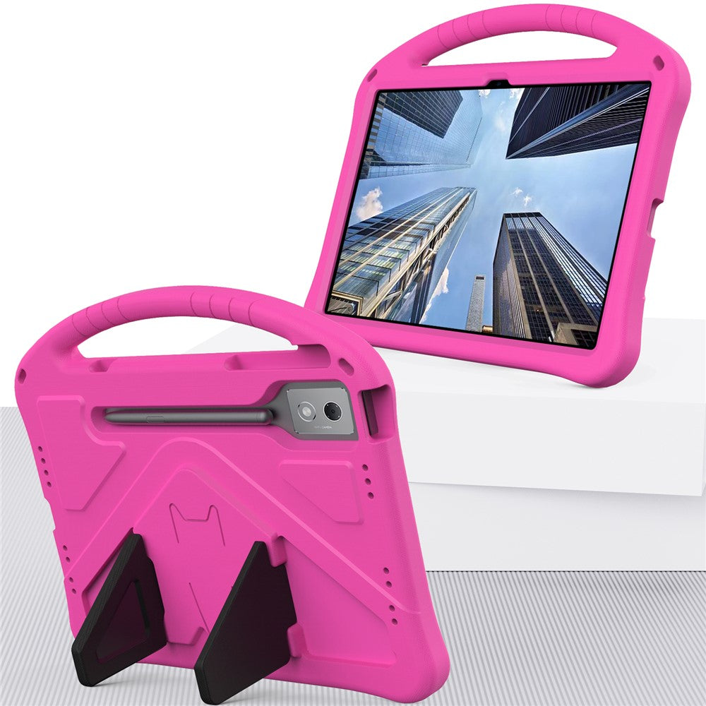 For Lenovo Idea Tab Pro (TB-373FU) Case EVA Tablet Cover with Handle Kickstand Children Friendly - Rose